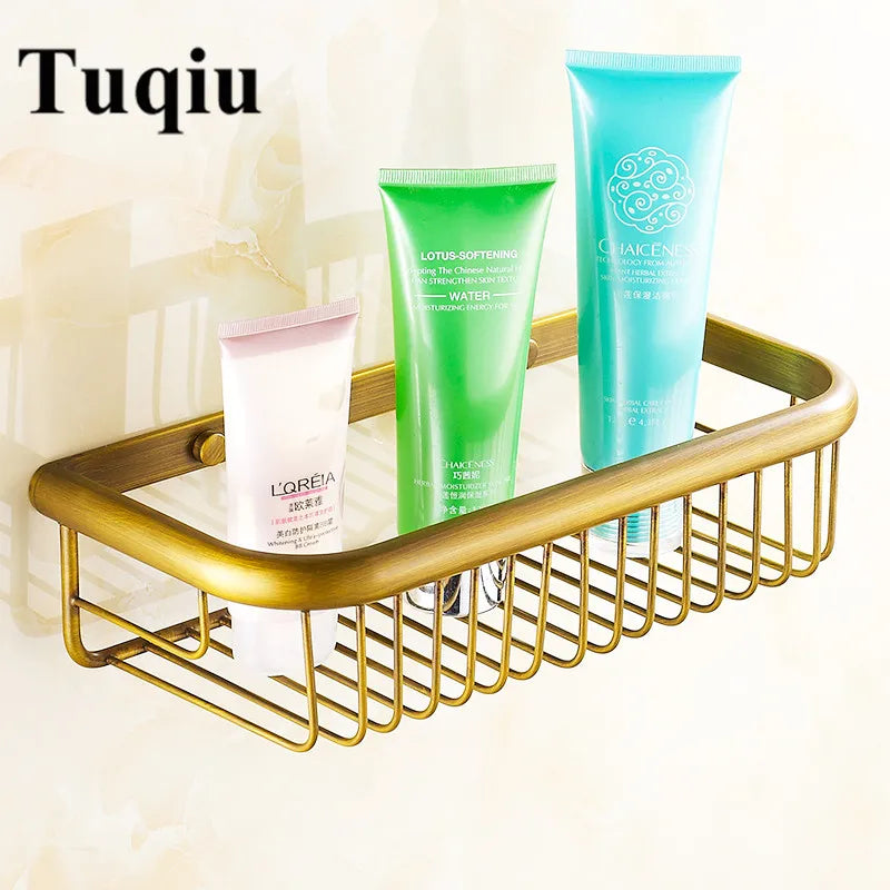 DecorBites™ Gold Brass Bathroom Shelf with Soap Holder 30cm/45cm