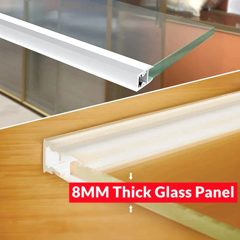 DecorBites™ LED Cabinet Bar Lamp for 8mm Glass Panel Bookshelf Strip Light