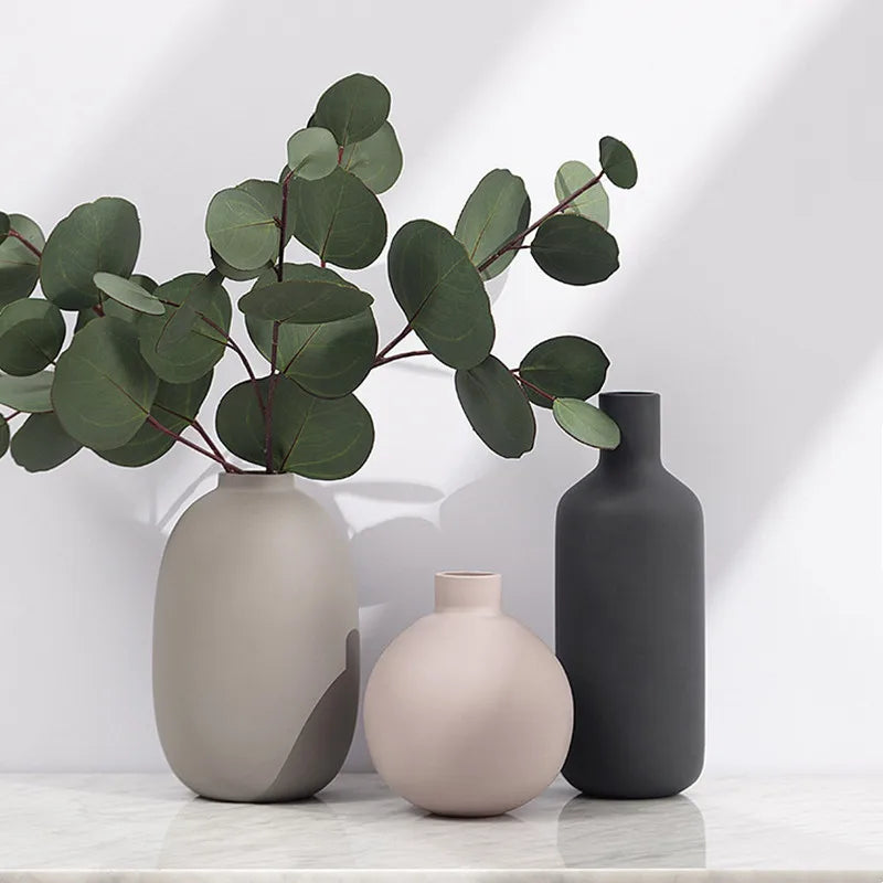 DecorBites™ Geometric Ceramic Vase: Abstract Hydroponics Flower Arrangement Home Decor