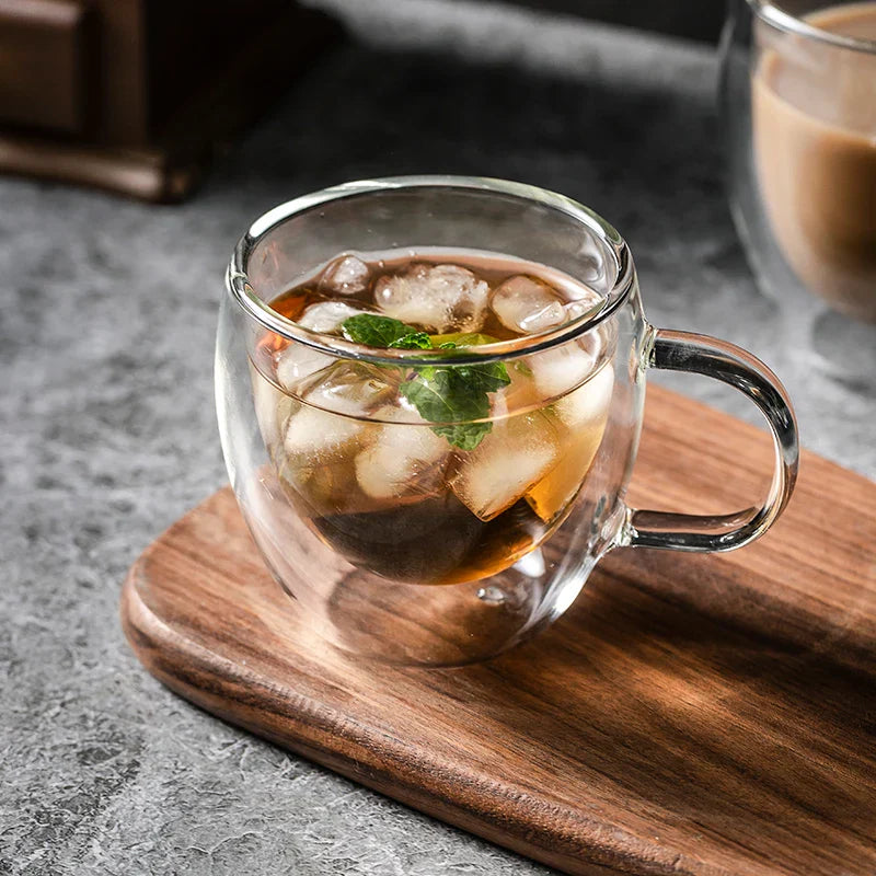 DecorBites™ Double-Walled Transparent Glass Cup - Versatile Drinkware for Any Occasion