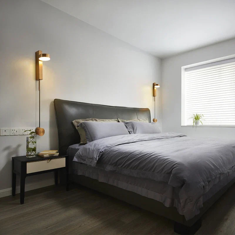 DecorBites™ Gold LED Wall Lamp with Dimming Switch - Creative Design for Bedroom and Hallway