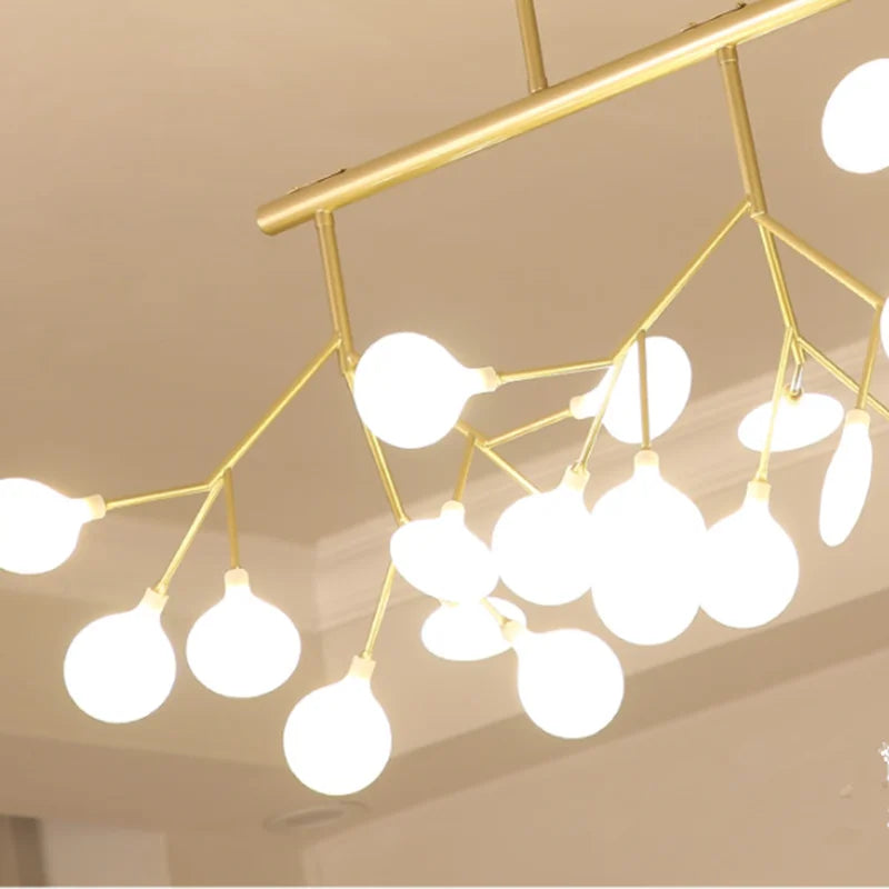 DecorBites™ Linear Firefly Chandelier: Elegant Tree Branch Lighting for Home Decor