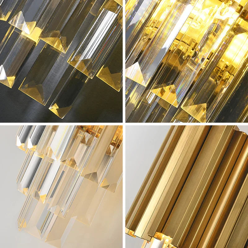 DecorBites™ Gold Crystal Wall Lamp with LED Light for Home Lighting