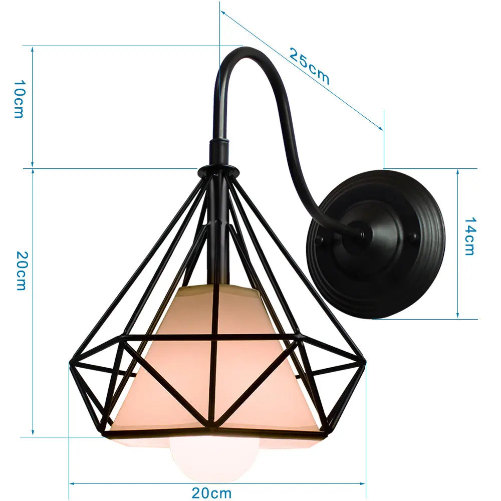 DecorBites™ Iron Cage Guard Wall Sconce Vintage LED Light for Indoor Lighting