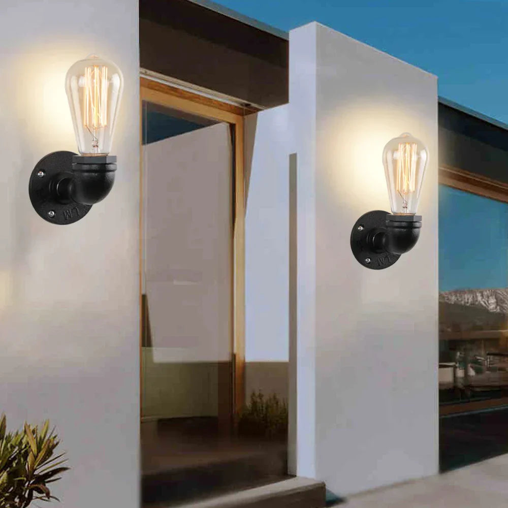 DecorBites™ Industrial Water Pipe LED Wall Lamp for Home Decor
