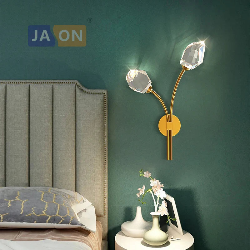 DecorBites™ Crystal Stone Designer LED Wall Sconce for Bedroom and Corridor