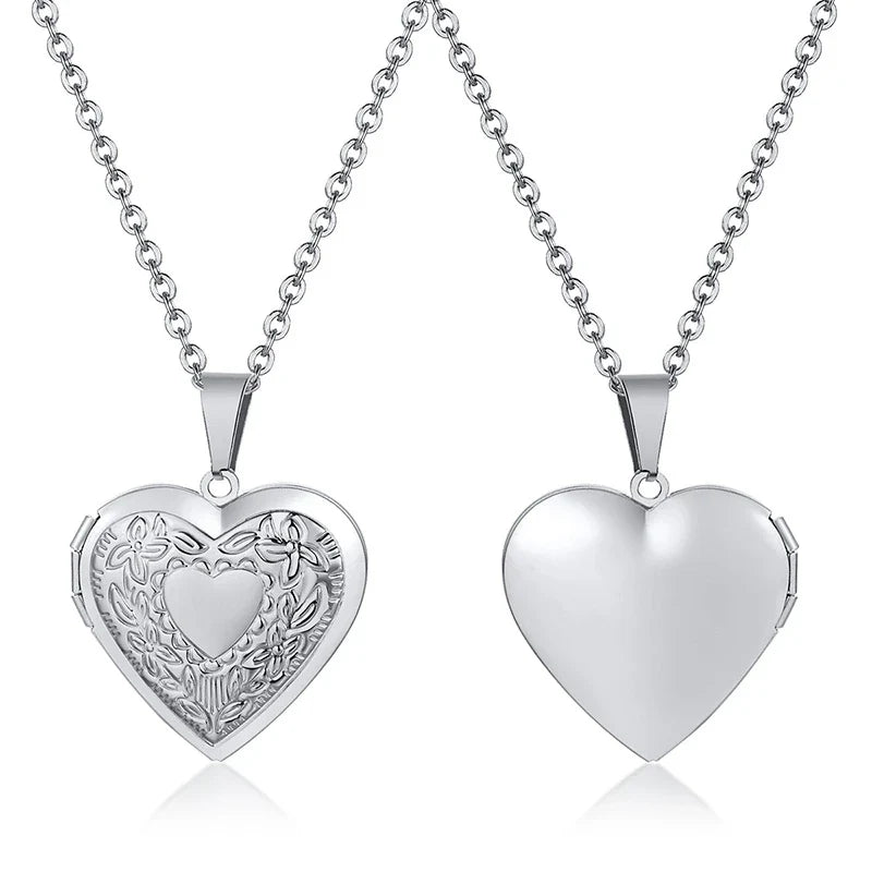 Heart Photo Locket Necklace for Women | Openable Stainless Steel Promise Jewelry