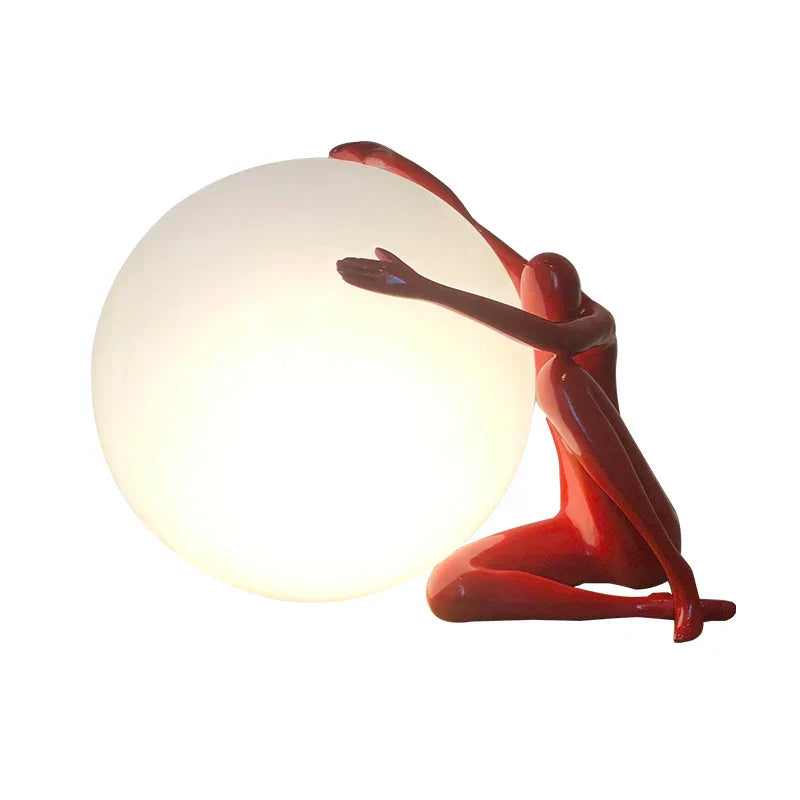 DecorBites™ Abstract Humanoid Ball Holder Table Lamp - Modern Art Sculpture Light