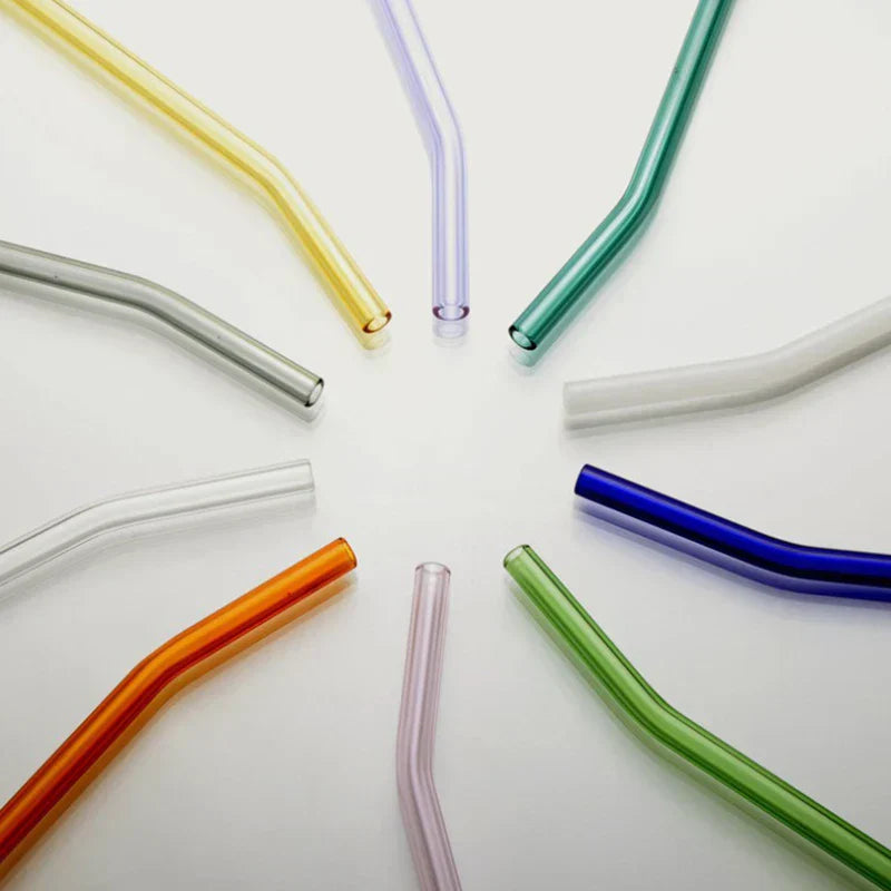 DecorBites™ Glass Drinking Straw: Eco-Friendly & Colourful Bar Accessory