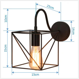 DecorBites™ Iron Cage Guard Wall Sconce Vintage LED Light for Indoor Lighting