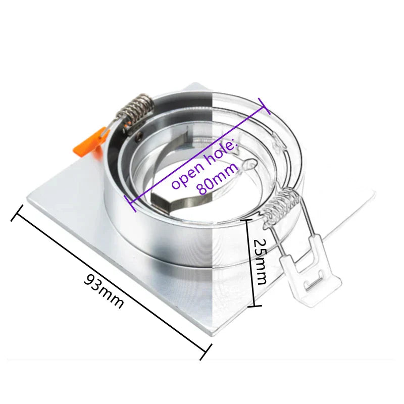 DecorBites™ Adjustable LED Ceiling Downlight Frame with GU10/MR16 Holder for Spot Lighting