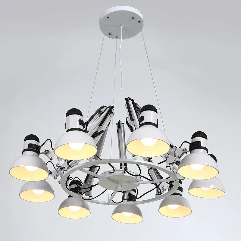 DecorBites™ Industrial Spider Ceiling Lamp Black White Adjustable E27 Fixture Light