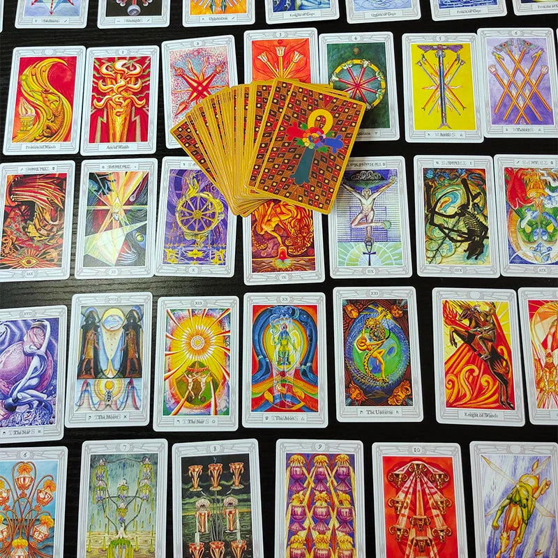 80Pcs Crowley Classic THOTH Tarot Pocket Version Board Games For Party Mysterious Divination Oracle Playing Cards