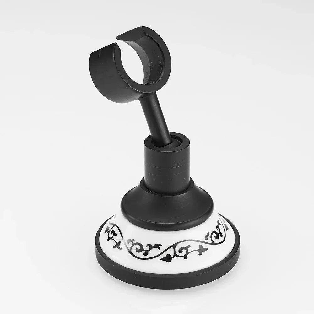 DecorBites™ Black Brass Swivel Handheld Shower Mount Bracket Holder - Bathroom Accessory