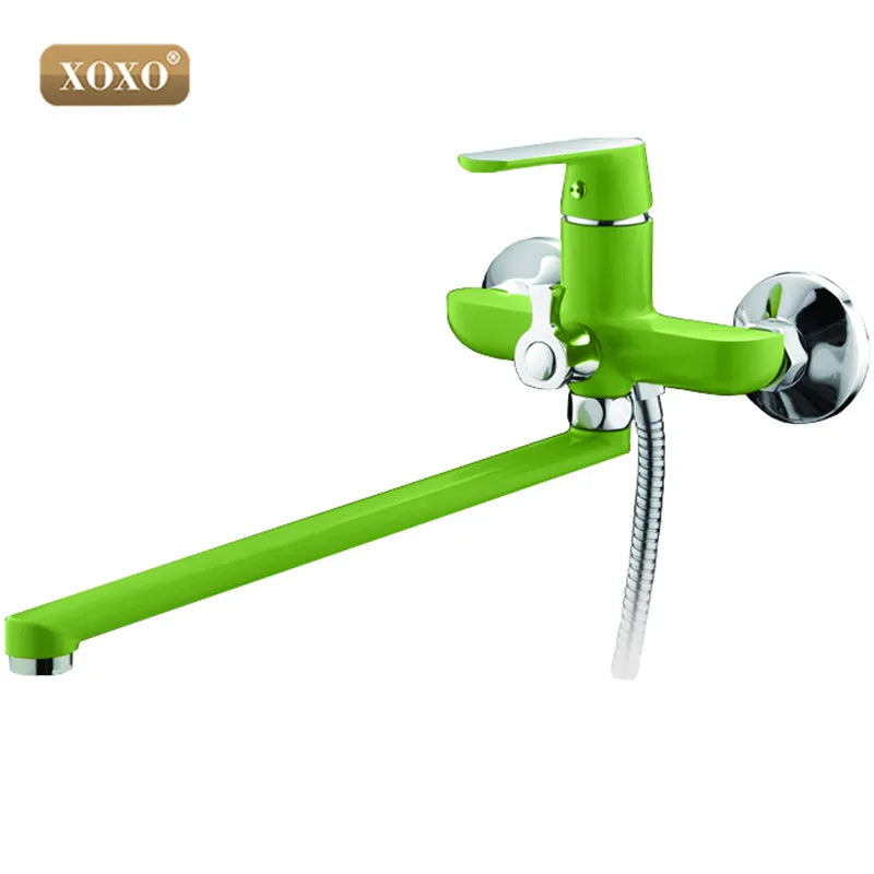 DecorBites™ Green Spray Painted Brass Bath Shower Faucet