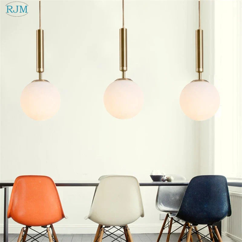 DecorBites™ Glass Ball LED Pendant Light: Nordic Modern, Single Head, Creative Design