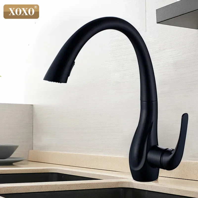 DecorBites™ Golden Kitchen Faucet Pull Out Single Handle Water Mixer Tap
