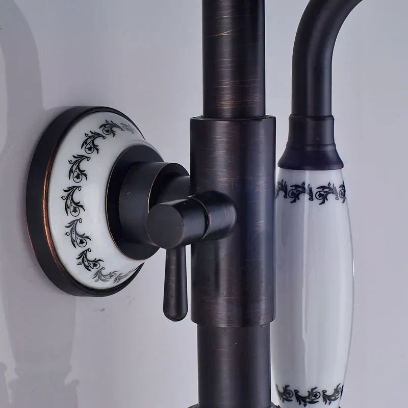 DecorBites™ Dual Handle Shower Faucet Set with 8" Rainfall Head and Handshower