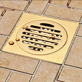 DecorBites™ Gold Square Bathroom Shower Drain Strainer 10*10cm