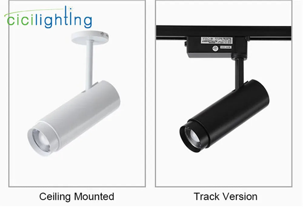 DecorBites™ Adjustable Focus Industrial Black Track Spotlights