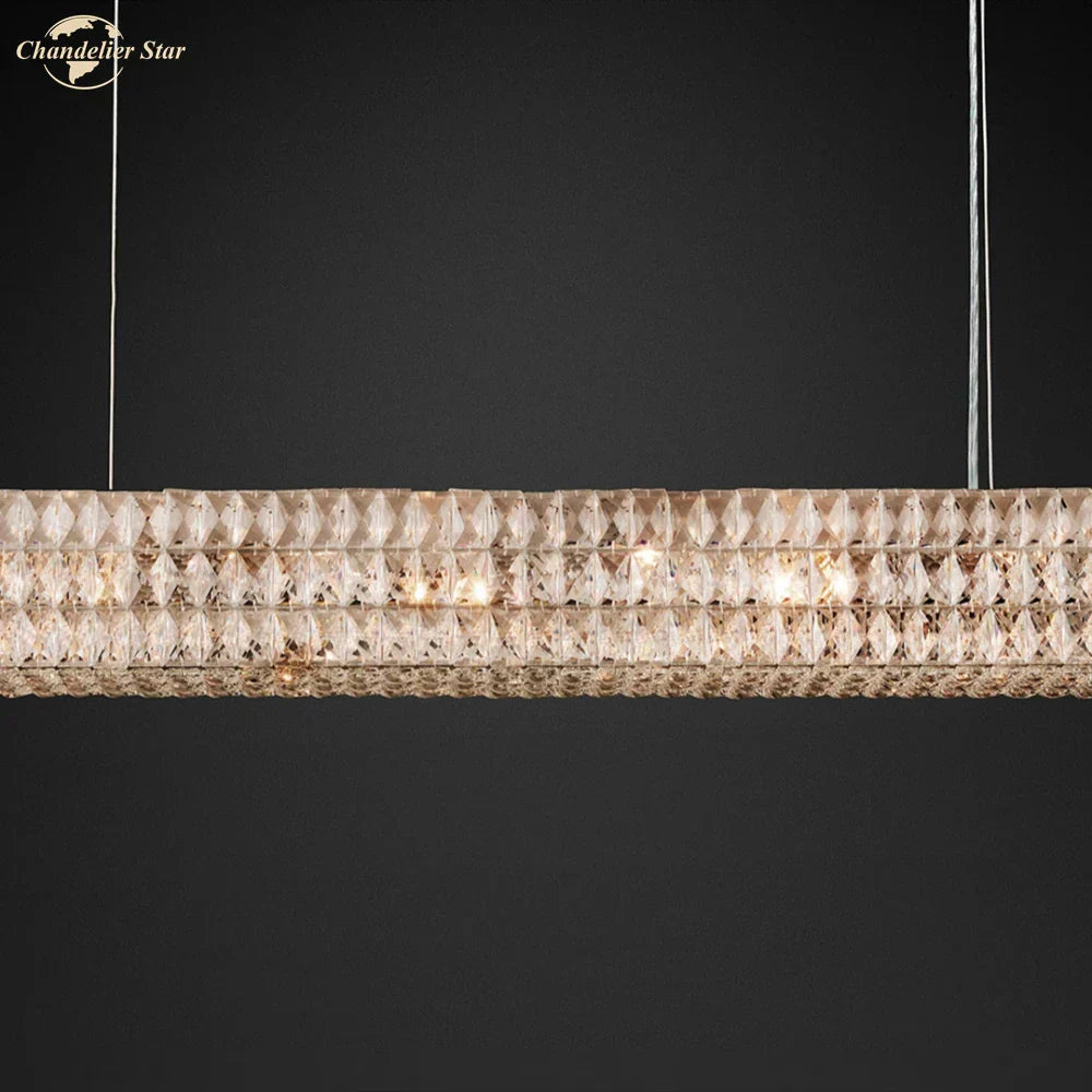 DecorBites™ Crystal LED Linear Chandelier for Kitchen Island Dining Room