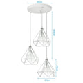 DecorBites™ Diamond Pendant Lights Trio for Modern Dining Room and Kitchen