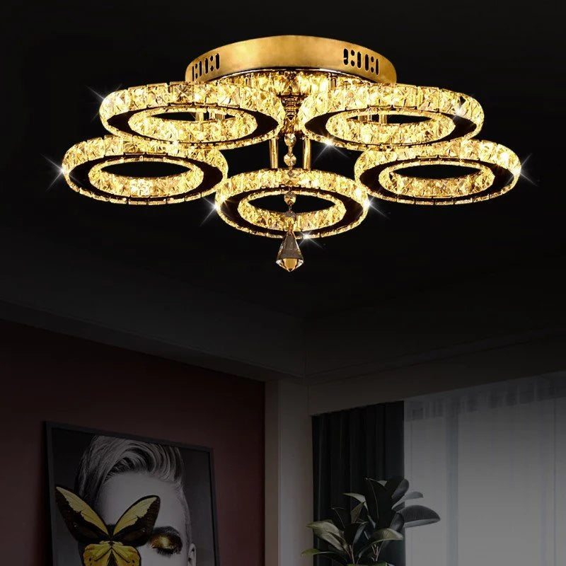 DecorBites™ Crystal Nordic LED Ceiling Chandelier for Modern Indoor Lighting