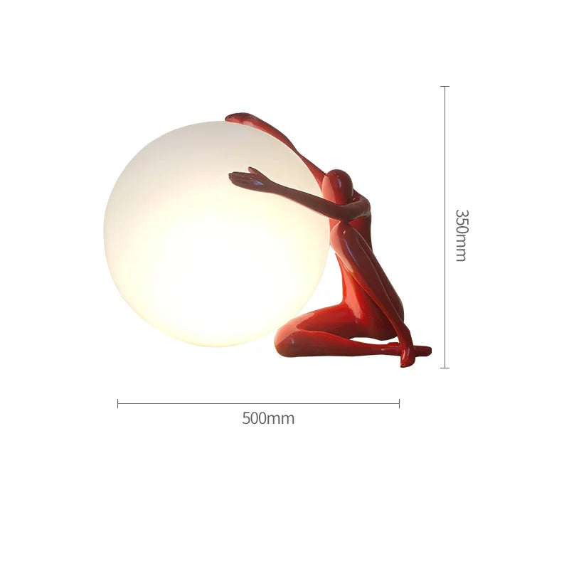 DecorBites™ Abstract Humanoid Ball Holder Table Lamp - Modern Art Sculpture Light