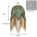 DecorBites™ Bamboo Leaf Jacquard Bedside Lampshade with Tassels
