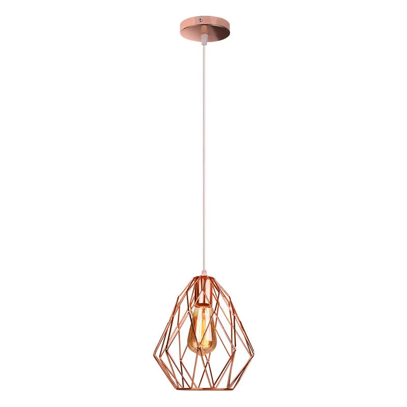 DecorBites™ Iron Metal Cage Pendant Lamp Industrial Vintage Ceiling Light
