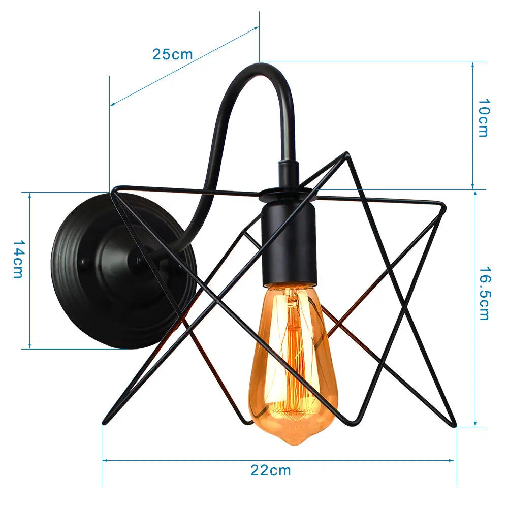 DecorBites™ Iron Cage Guard Wall Sconce Vintage LED Light for Indoor Lighting