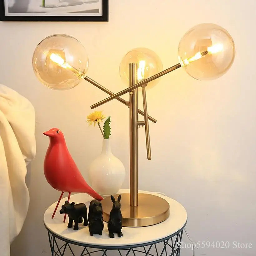 DecorBites™ Glass Bubble Ball LED Floor Lamp Post-modern Nordic Magic Bean Design