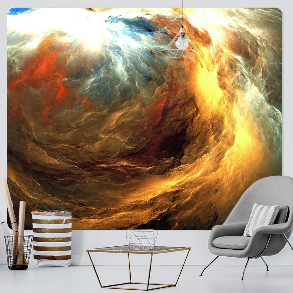 DecorBites™ Cloud Home Tapestry: Boho Yoga Mat & Hippie Wall Decor, Large Size