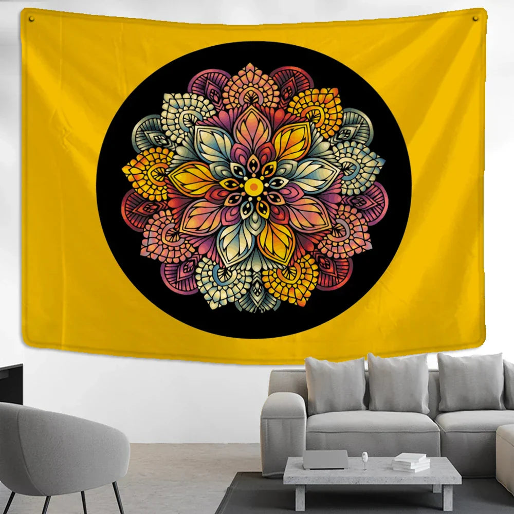 DecorBites™ Elephant Mandala Tapestry Wall Hanging for Psychedelic Hippie Home Decor