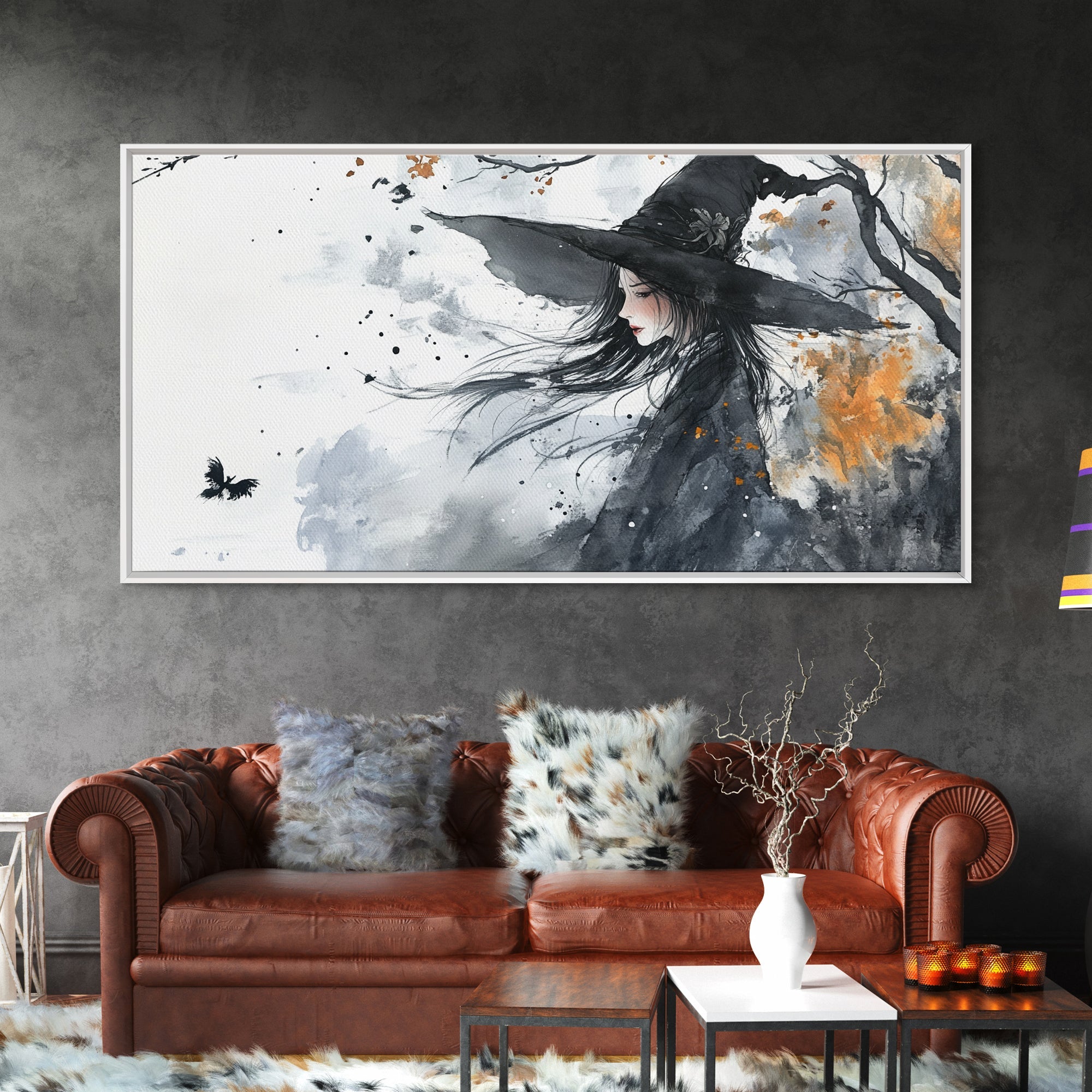 Wabi Sabi Witch - Framed Canvas Print - Eclectic Home Decor - Witchy Wall Art