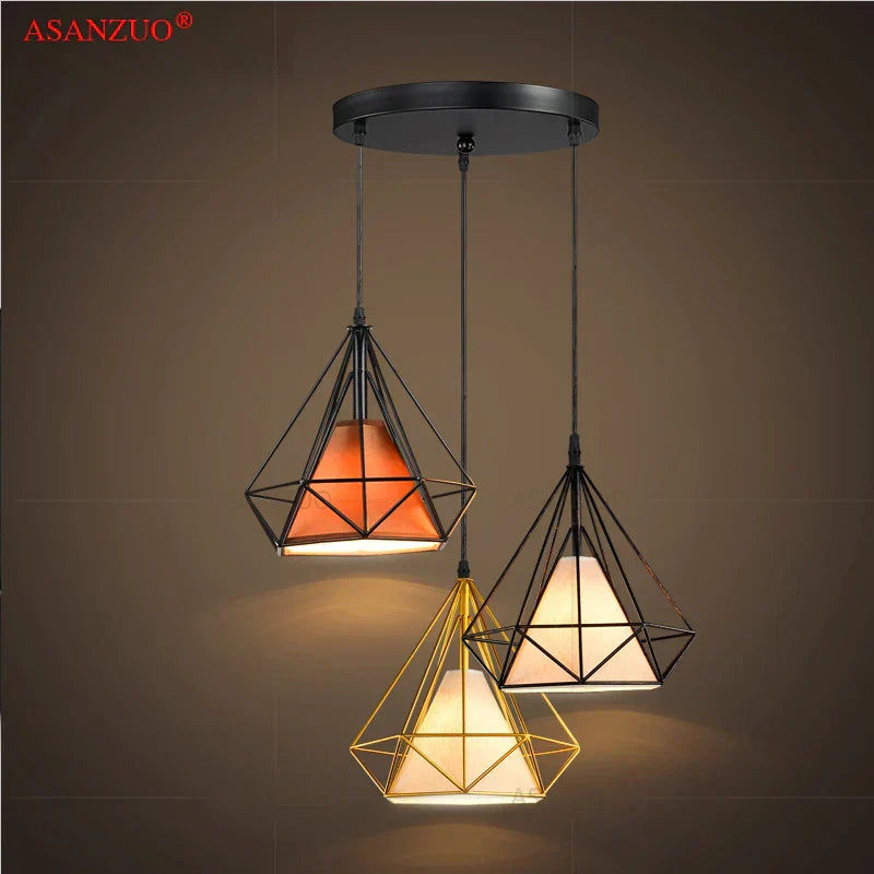 DecorBites™ Iron Chassis Ceiling Panel Dining Room Lamp - Multi Head Rectangular Round