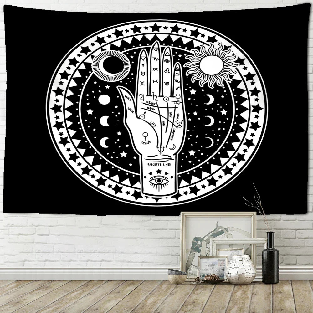DecorBites™ Black Cat Psychedelic Tapestry Wall Hanging for Home Decor