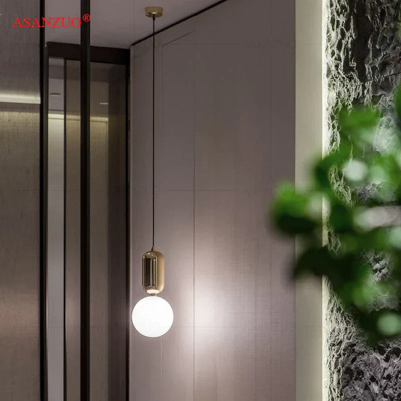 DecorBites™ Glass Ball LED Bedside Pendant Lamp