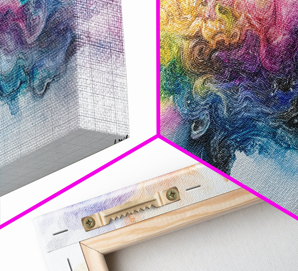 Mind Blowing Abstract Art - Framed Canvas Print - Gift For Her - Colorful Rainbow Art