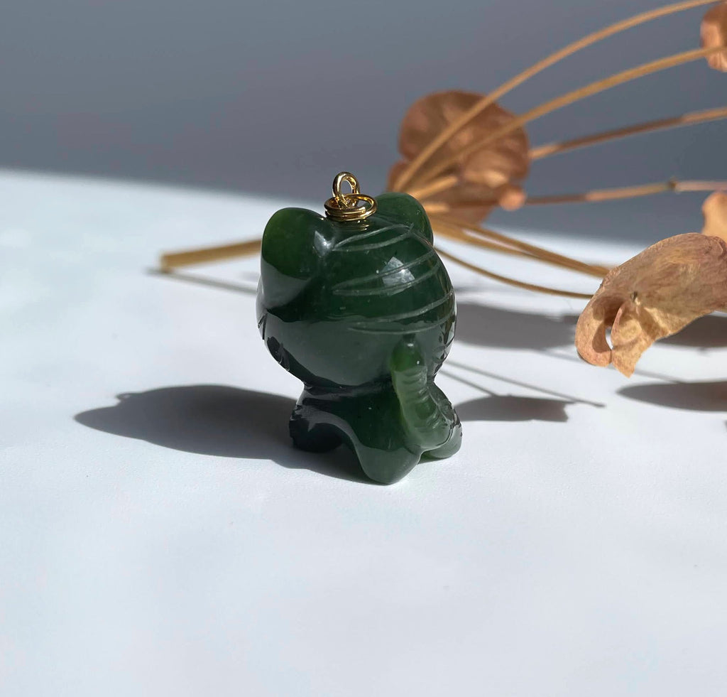 Cartoon Jade Tiger Charm, 1"