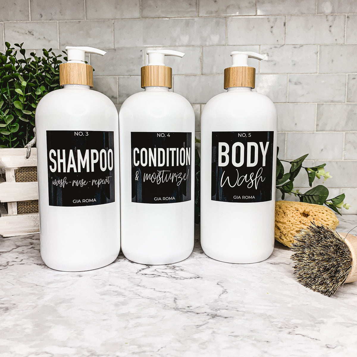 32oz White Plastic Refillable Dispenser Bottles - Reusable Soap Lotion Pump