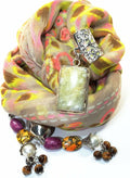 Springtime Pendant Headliner Scarf Multi Color Pearls