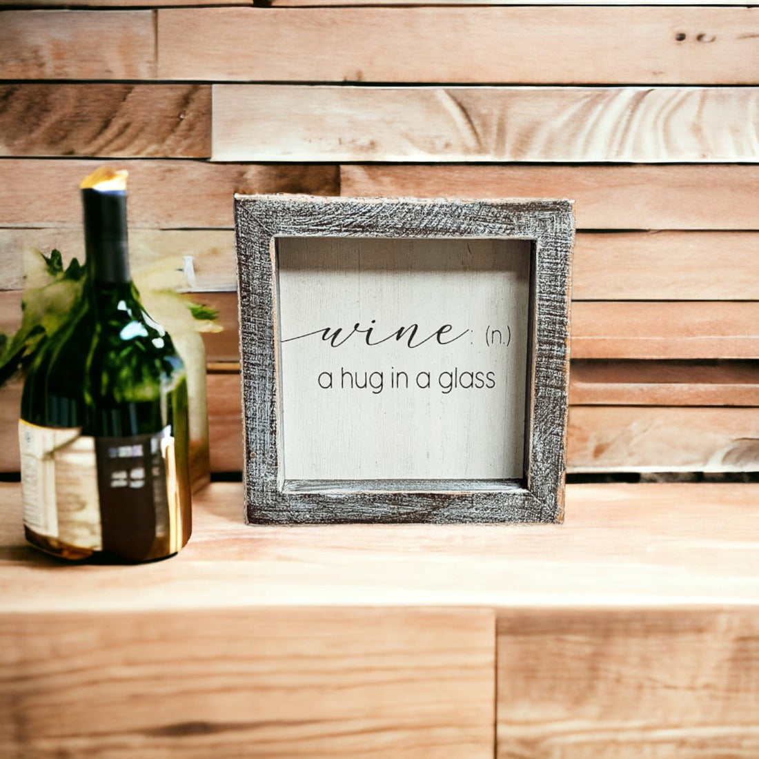 Framed Wine Sign Wall Art Rustic Home Decor For Wine Lovers Kitchen Bar Display Gift