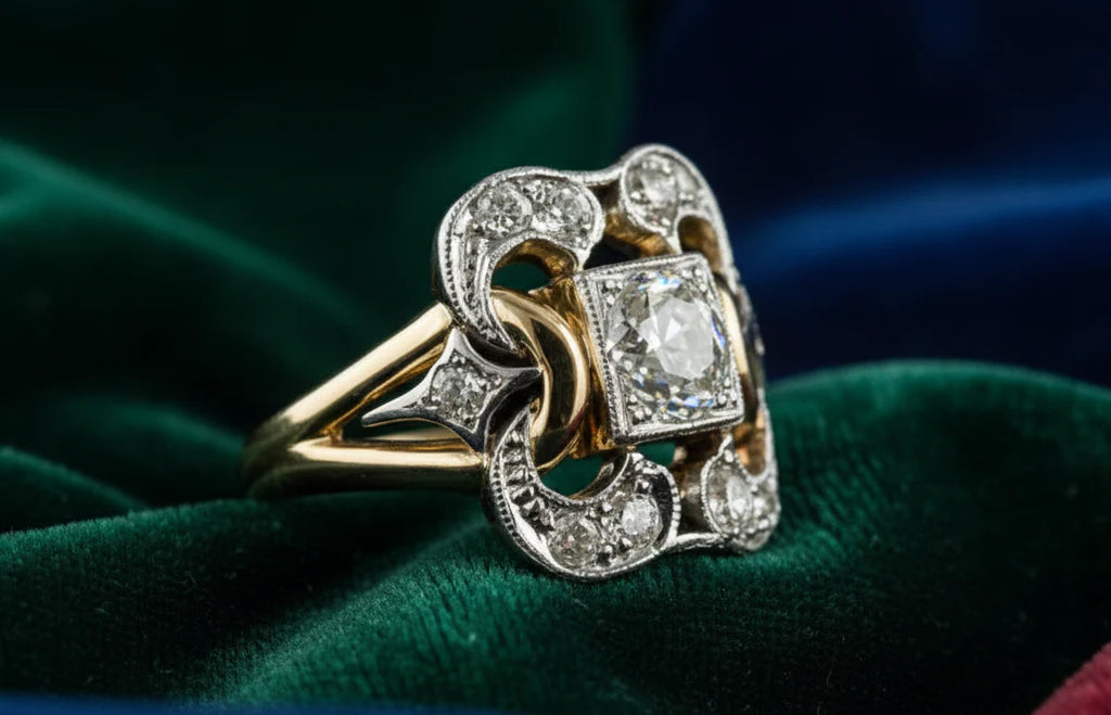 Vintage Geometric Zircon Ring