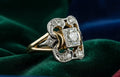 Vintage Geometric Zircon Ring