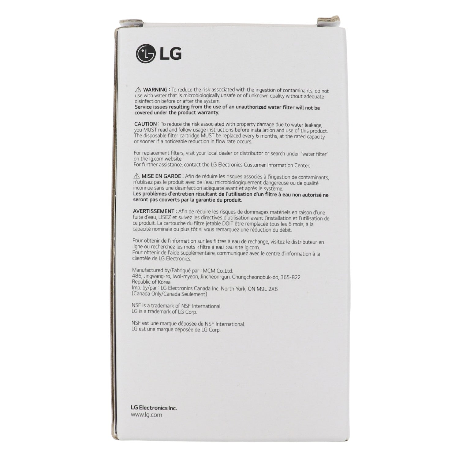 LG LT500P Refrigerator Water Filter | 6 Months -  ADQ72910911