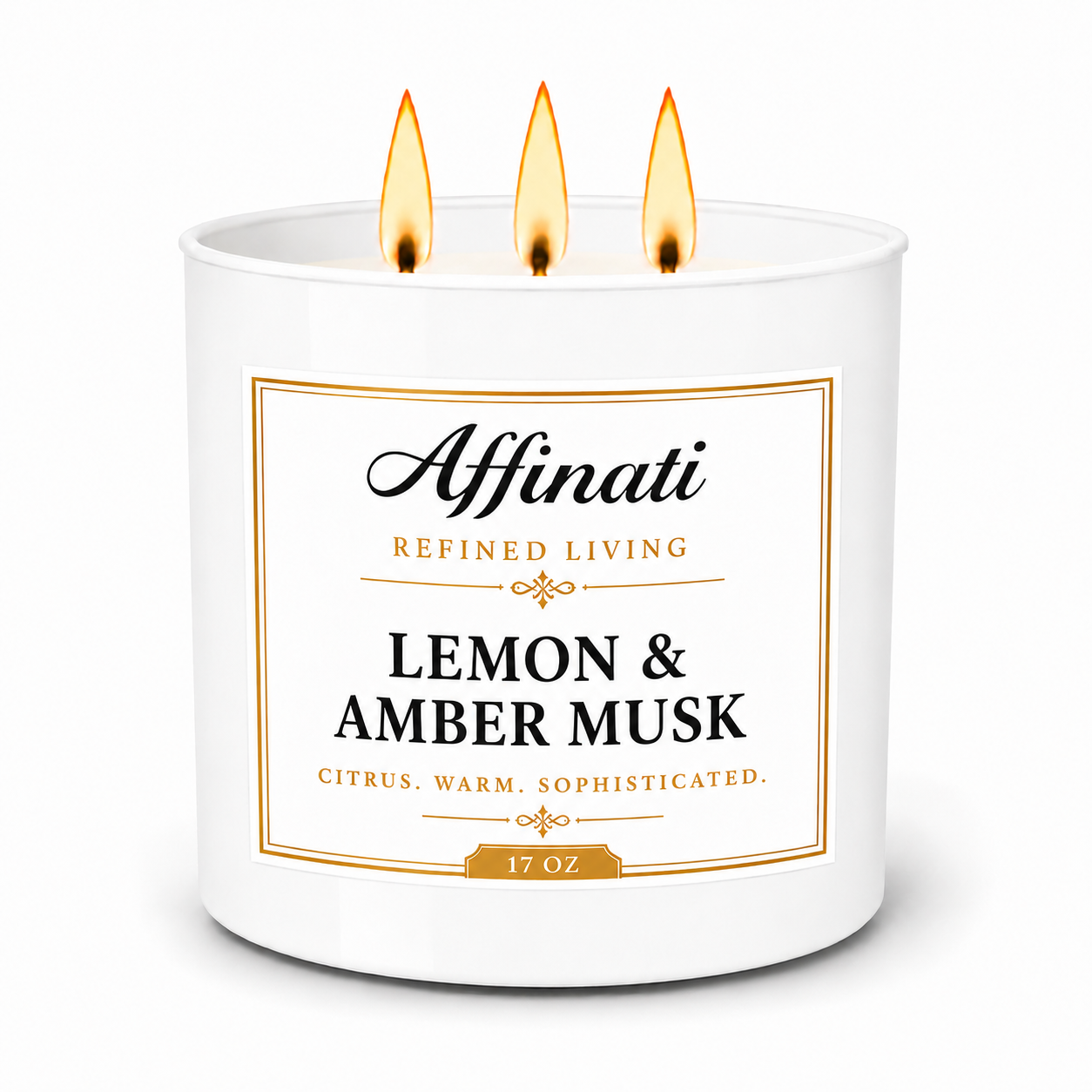Lemon & Amber Musk 3-Wick Candle