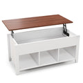 Coffee Table with Hidden Storage Compartment-White
