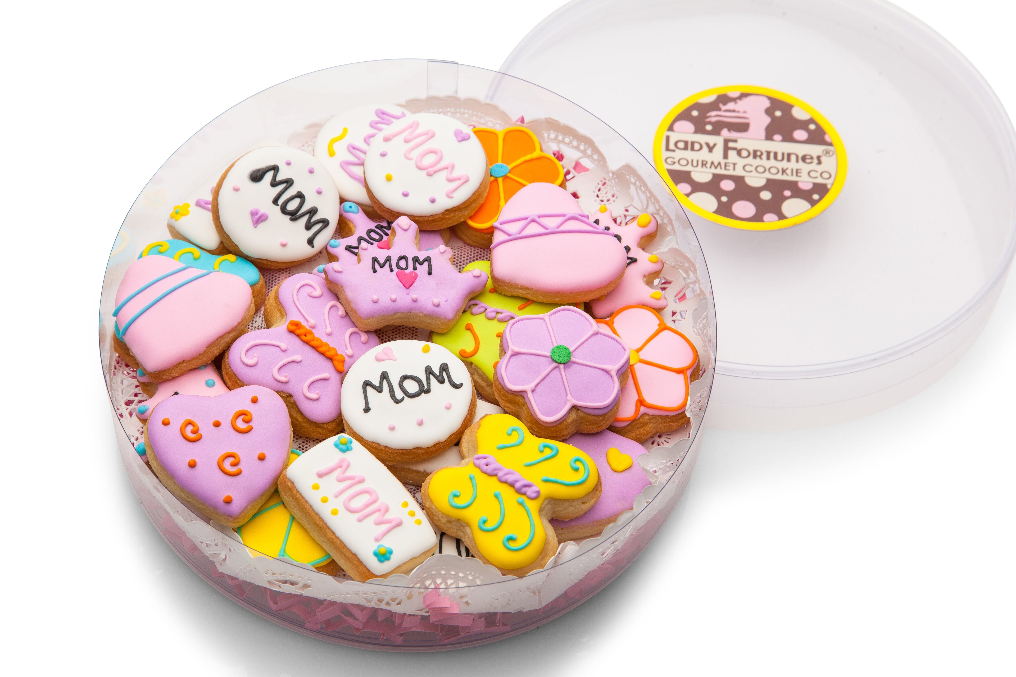 Mothers Day Assorted Mini Iced Sugar Cookies - Clear Acetate