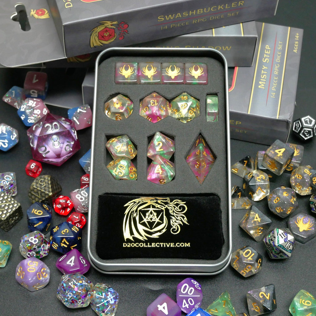 Mystery Liquid Bundle - 9 Dice Sets + 1 RPG Accessory